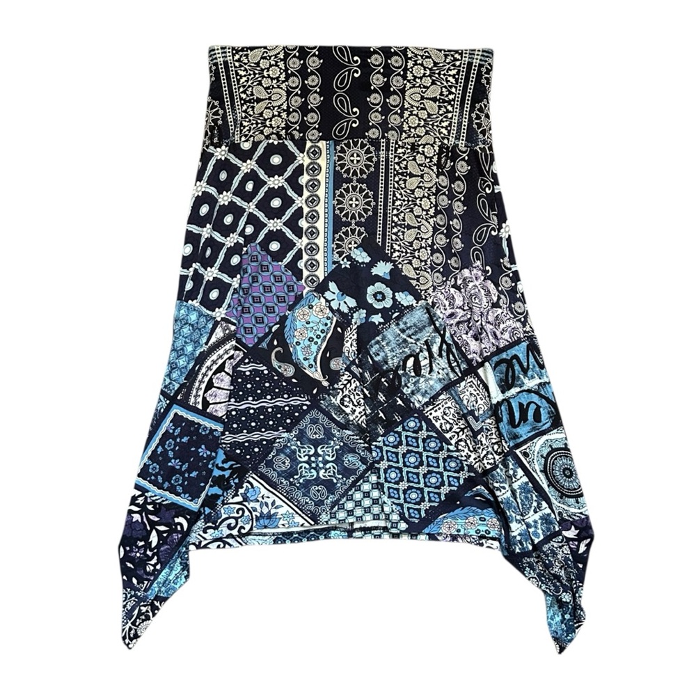 Desigual Katherine Patchwork Print Handkerchief Skirt Fairy Grunge Artsy Boho M